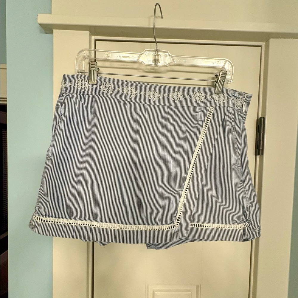 Striped Blue and White Skort